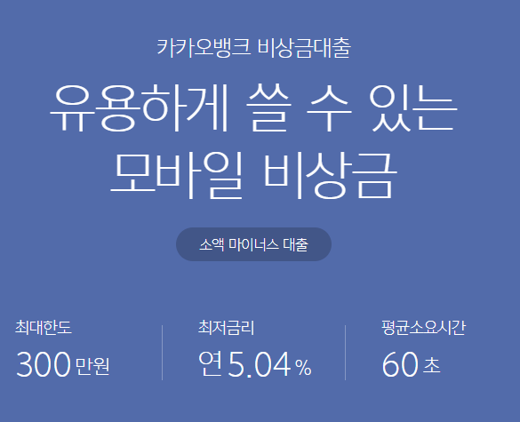카카오뱅크 비상금대출