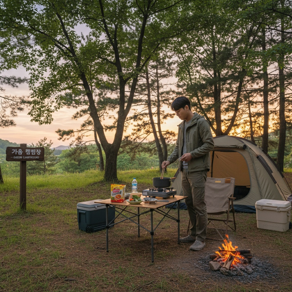 가을 혼자 캠핑 요리
