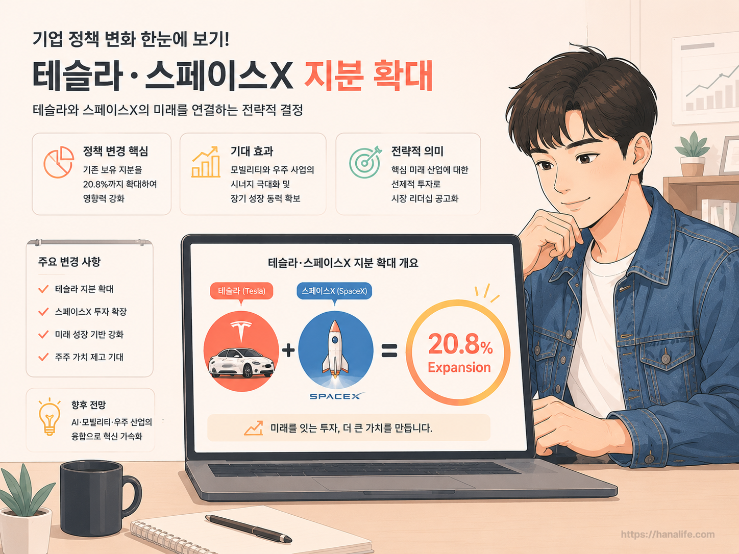 글로벌 우주 항공 인프라와 자율주행 차량의 기술적 통합을 보여주는 투자 분석 인포그래픽
