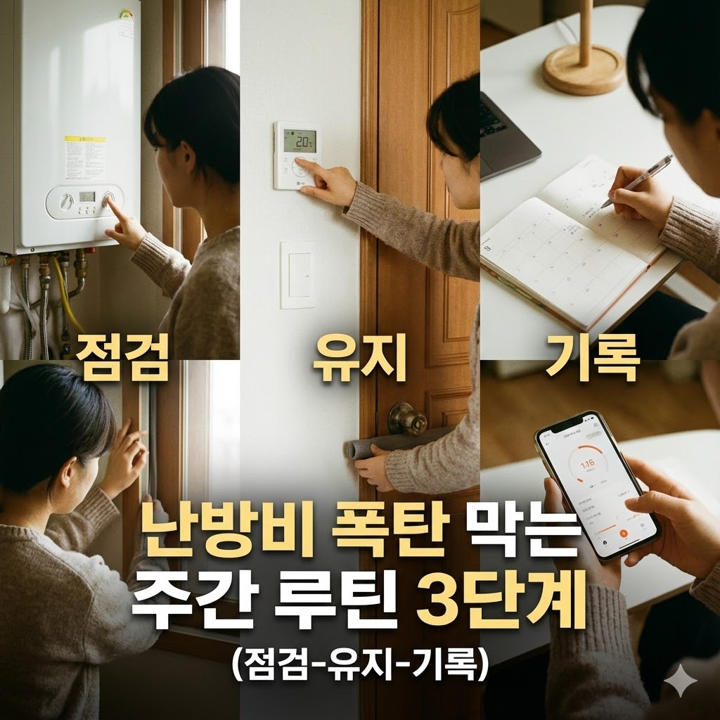 난방비 폭탄 막는 ‘주간 루틴’ 3단계(점검-유지-기록)