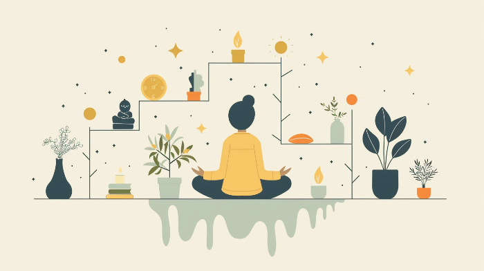 잠들기 전 1시간 숙면 루틴을 시각적으로 보여주는 인포그래픽