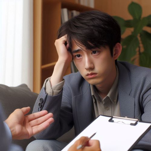 심리상담을 받는 청년