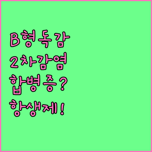 B형 독감 2차 세균 감염 증상과 항..