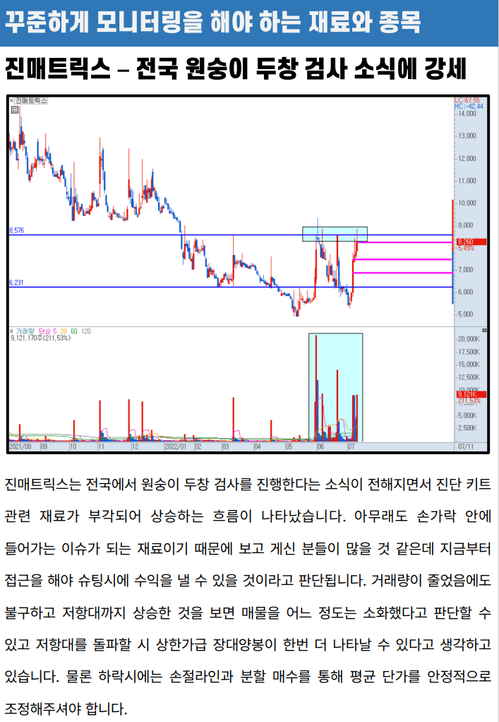관심종목 정리 예시