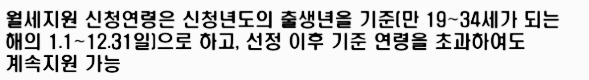 청년 월세 지원 신청 대상 (연령 조건)