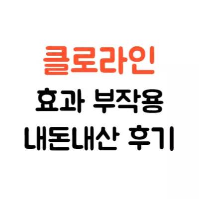 클로라인 효과 부작용 내돈내산 솔직 후기 총정리