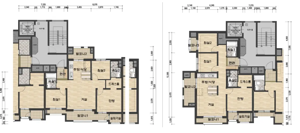 힐스테이트 메디알레 74 형 아파트 평면도