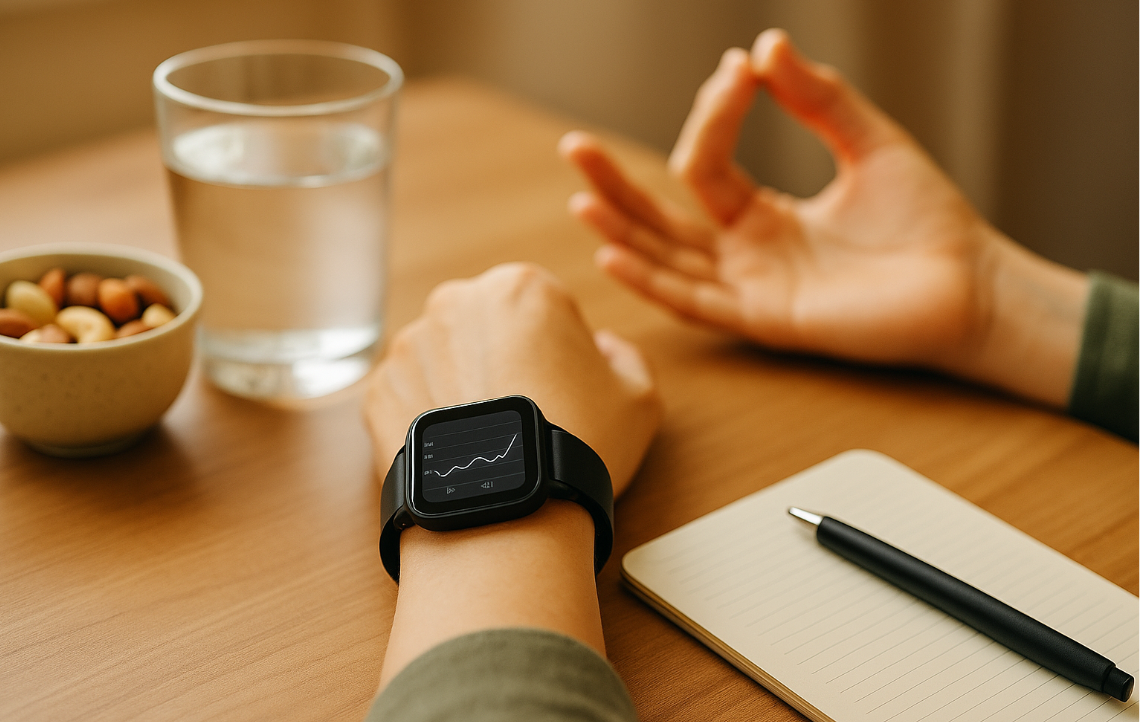 CGM(연속혈당측정기)에 의한 측정 모습