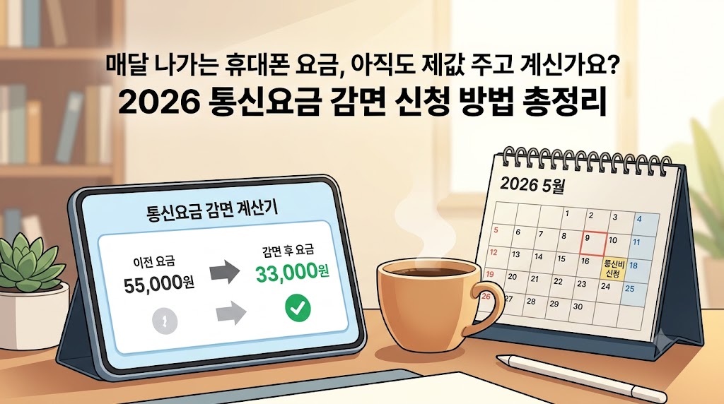 매달 나가는 휴대폰 요금, 아직도 제값 주고 계신가요? 2026 통신요금 감면 신청 방법 총정리