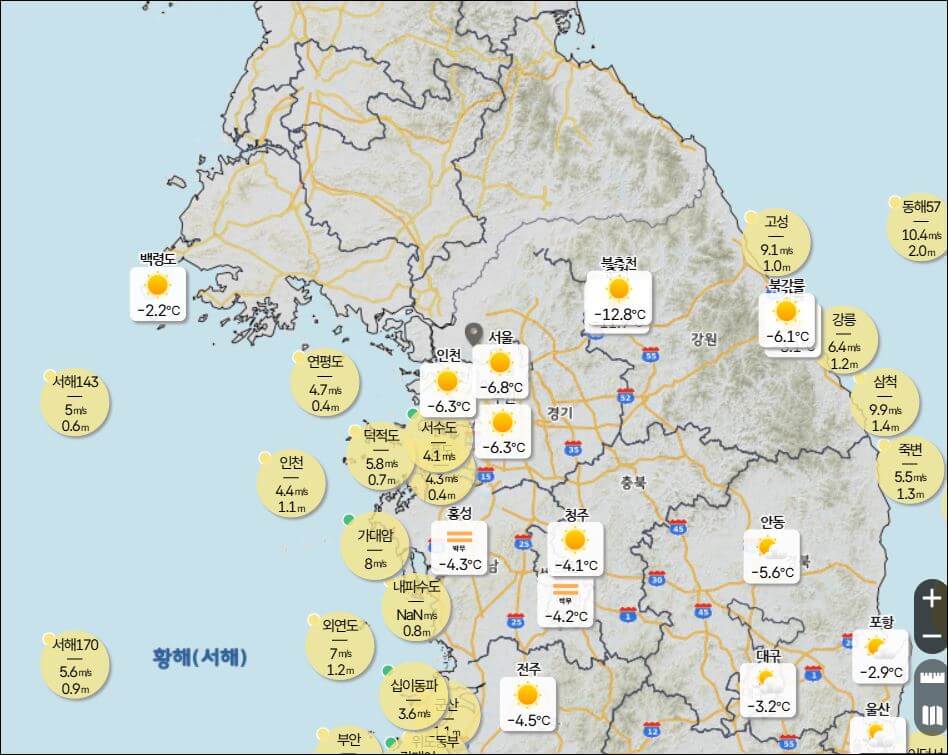 서울&middot;경기&middot;인천 적설량