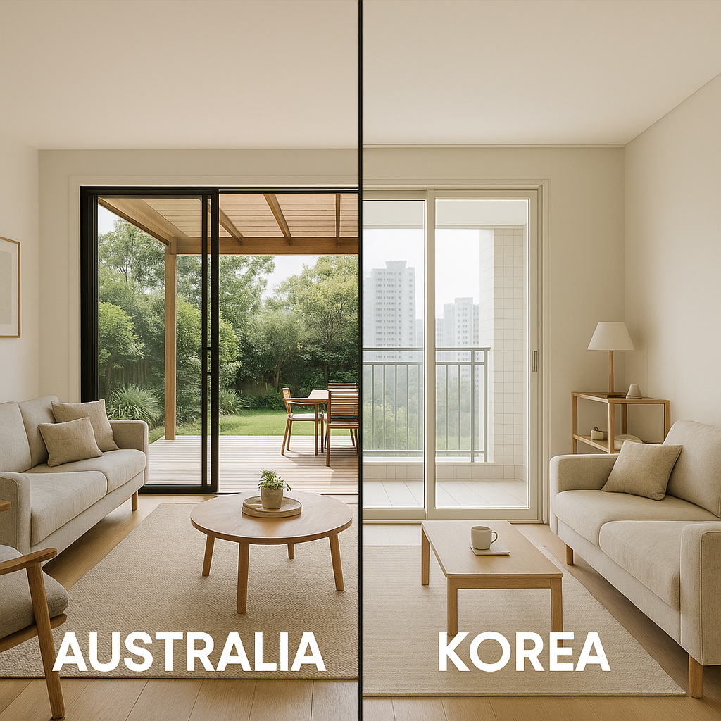 호주vs한국 인테리어 관련 사진.