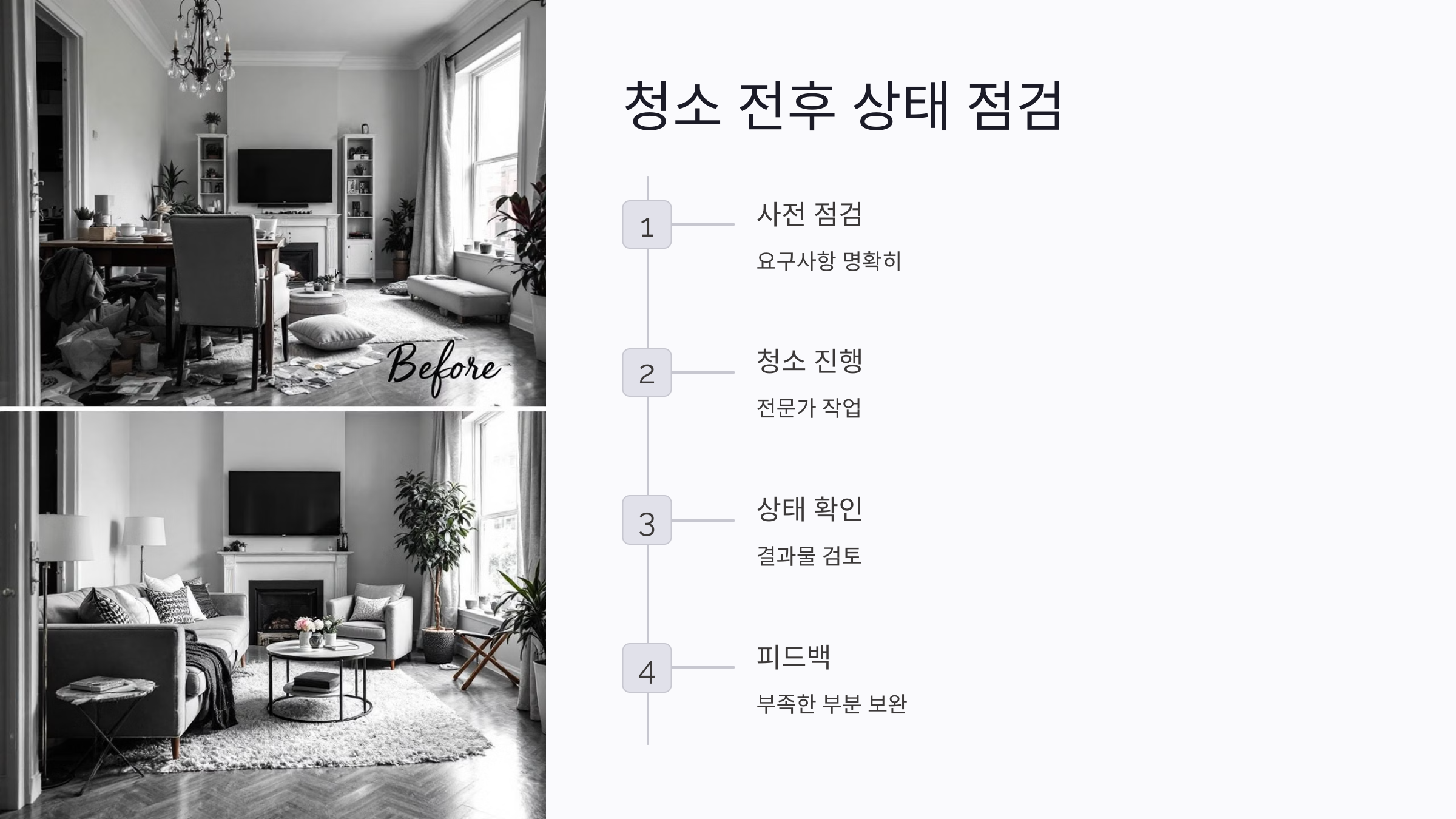 청소 전후 상태 점검 방법