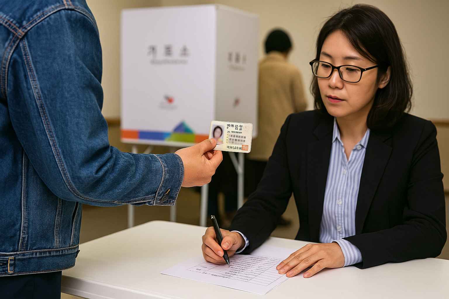 선거하는 모습
