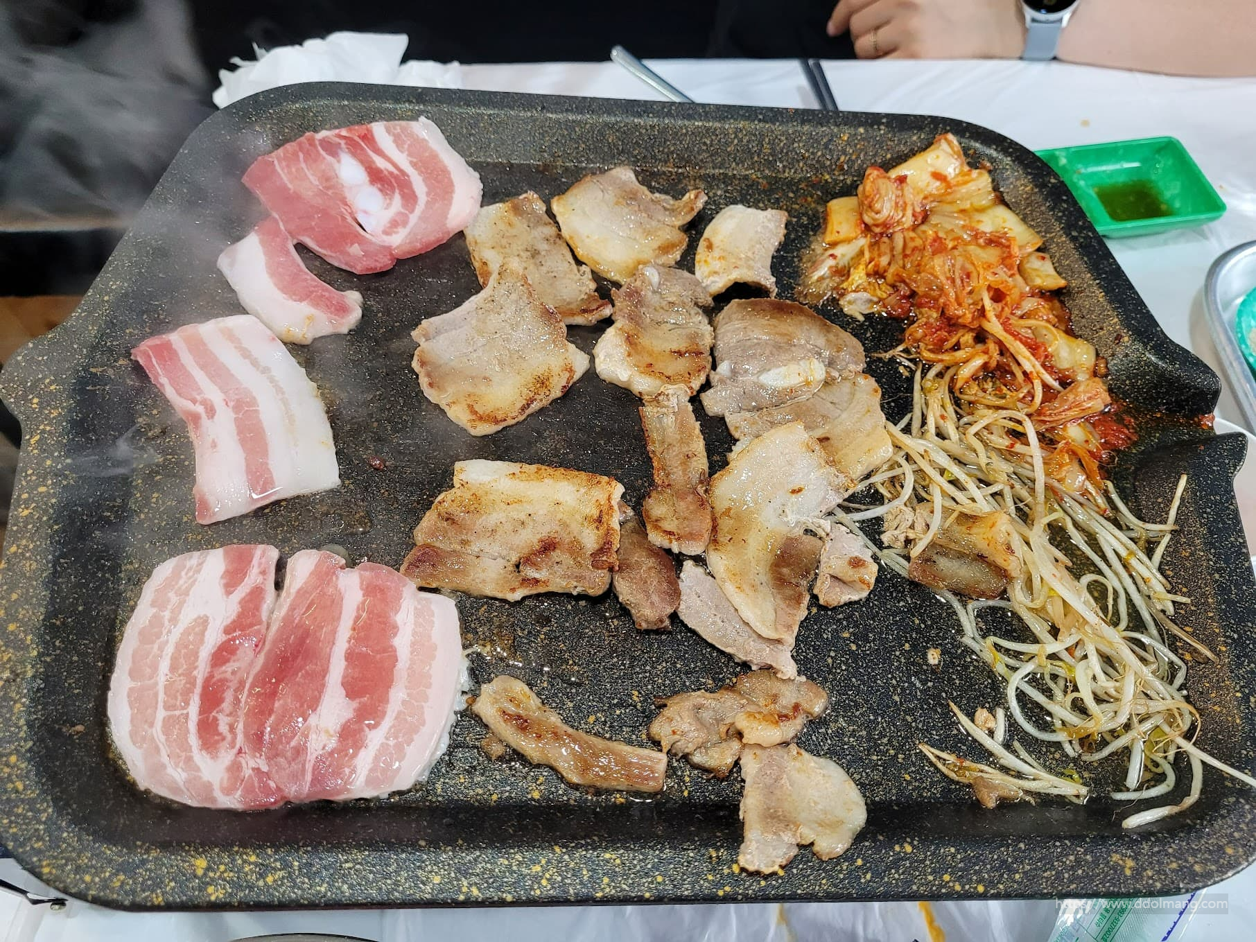 Flip as few times as possible. When browned, cut into bite-size pieces and finish grilling