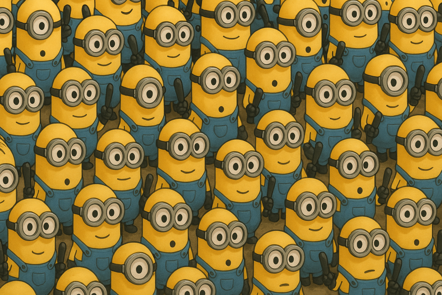 바나나 같이 생긴 병정들이 모여있는 모습