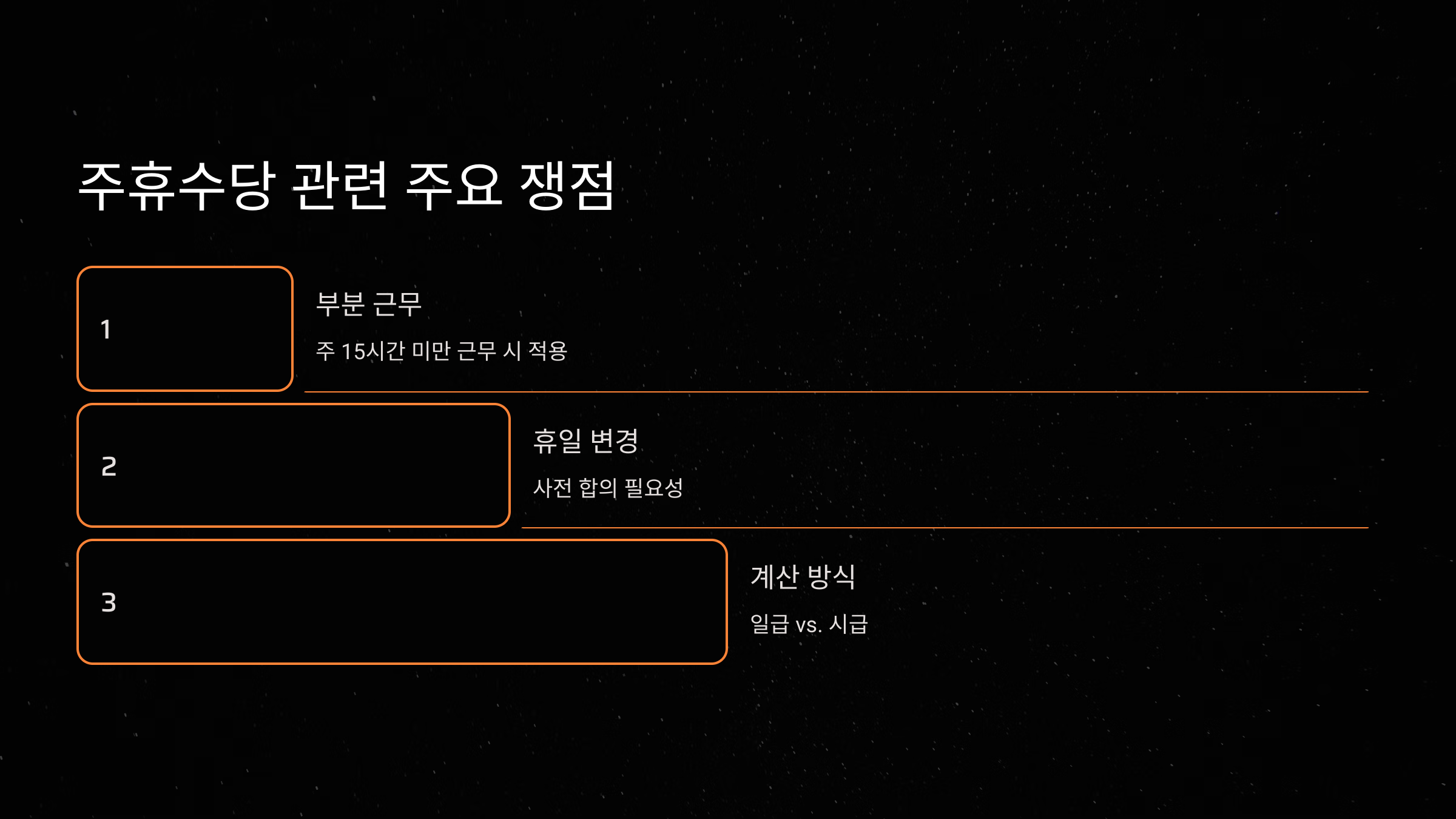 주휴수당 관련 주요 쟁점