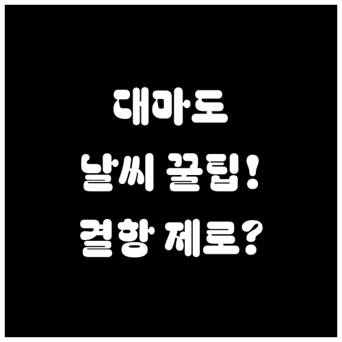 풍랑 결항 걱정 없는 대마도 배편 예..