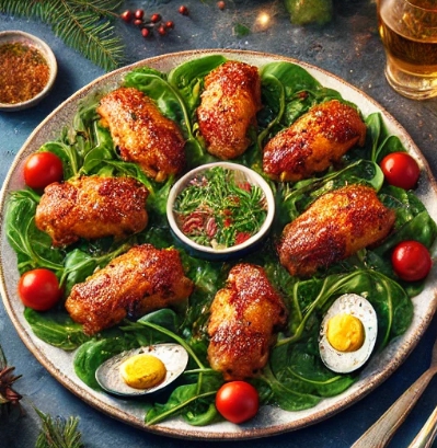 쟁반에 담겨있는 닭날개요리