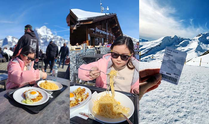 그린델발트 피르스트 전망대 레스토랑에서의 점심식사, 만원짜리 스위스 물 그리고 케이블 탑승권