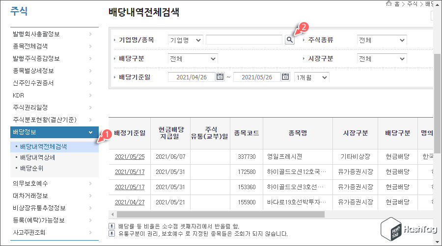 배당내역전체검색