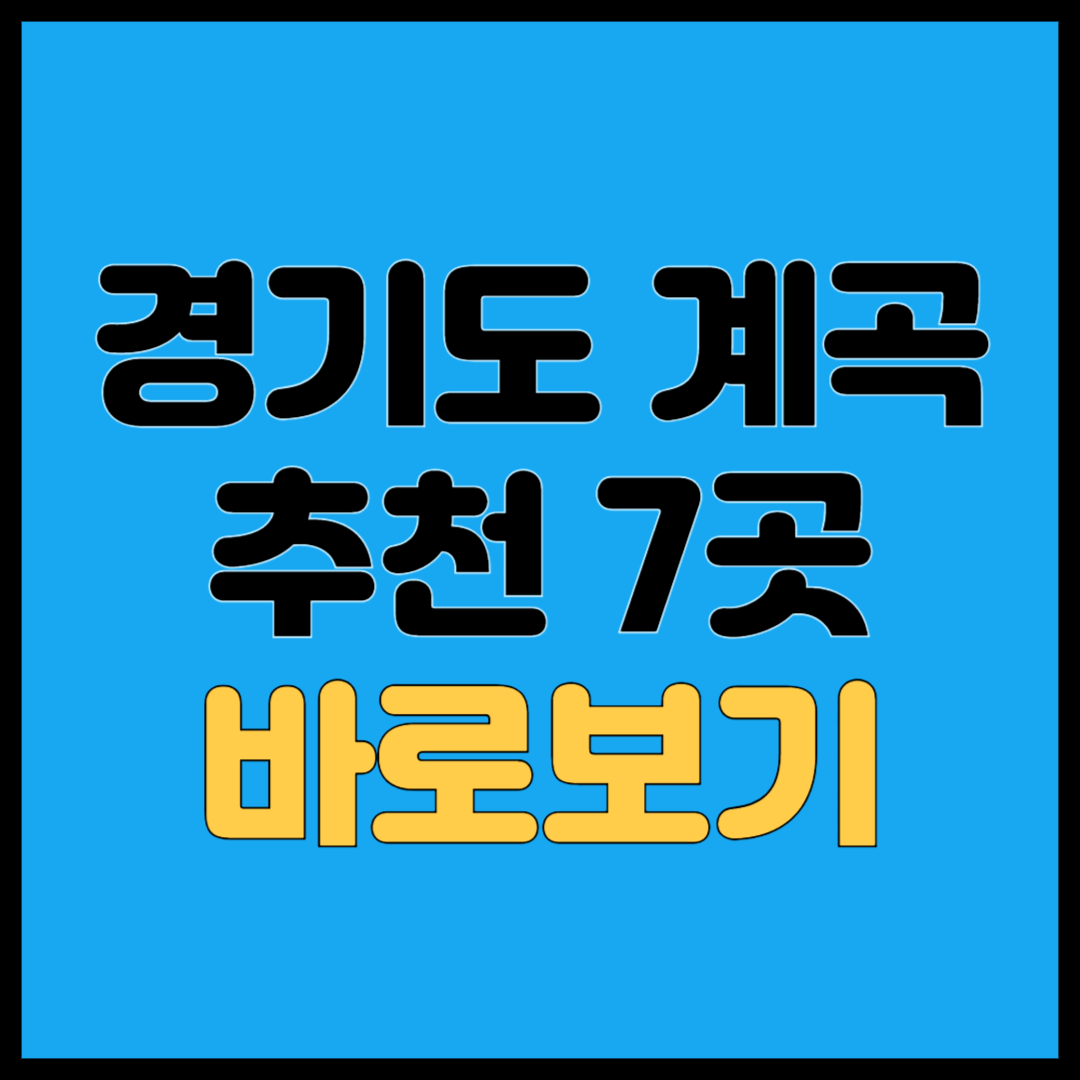 경기도 계곡 추천 서울근교 물놀이 7곳(+주차장정보)