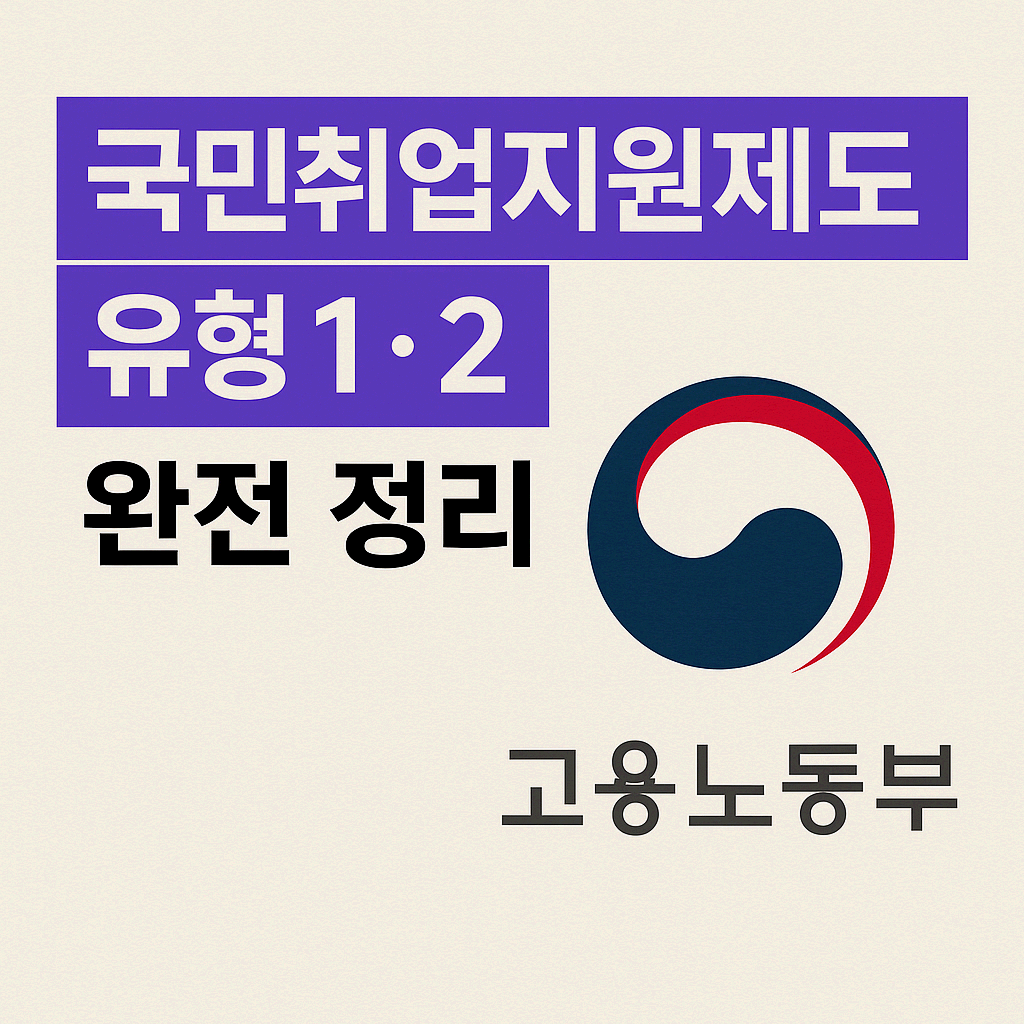 국민취업지원제도 유형 1&middot;2 완전 정리