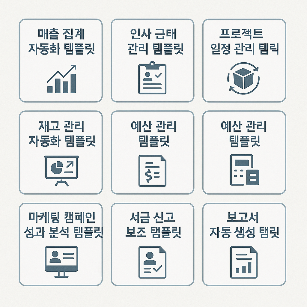 엑셀 자동화 템플릿