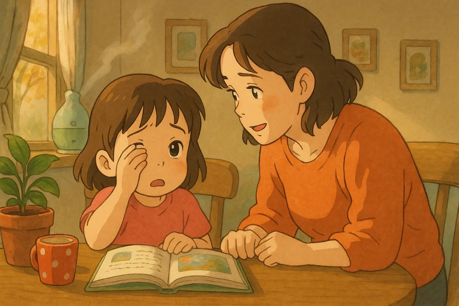 시나리오 문단: "엄마, 책이 흐릿하게 보여&hellip;" 6살 수아의 가을