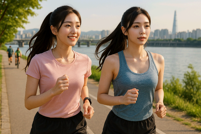 한강을 뛰는 러너들