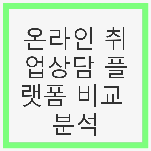 온라인 취업상담 플랫폼