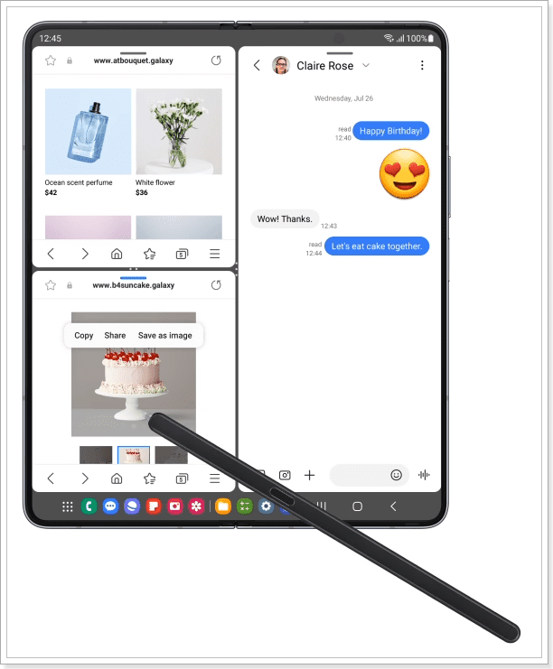 갤럭시 z폴드5 멀티태스킹