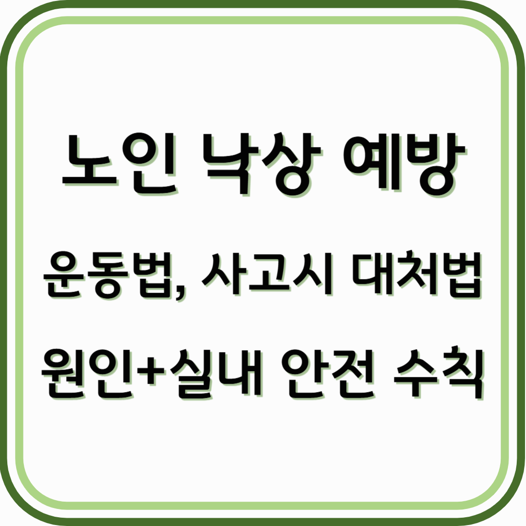 노인 낙상 예방 운동법과 실내 안전 수칙