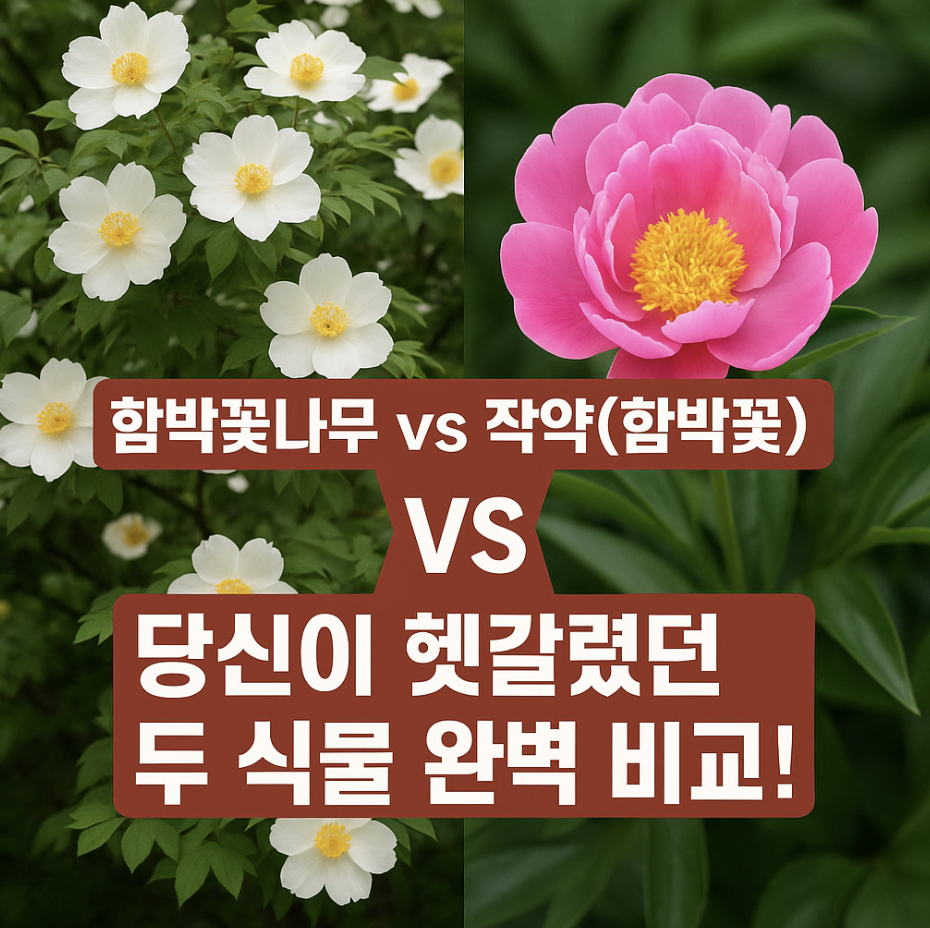 함박꽃나무 vs 작약(함박꽃), 당신이 헷갈렸던 두 식물 완벽 비교!