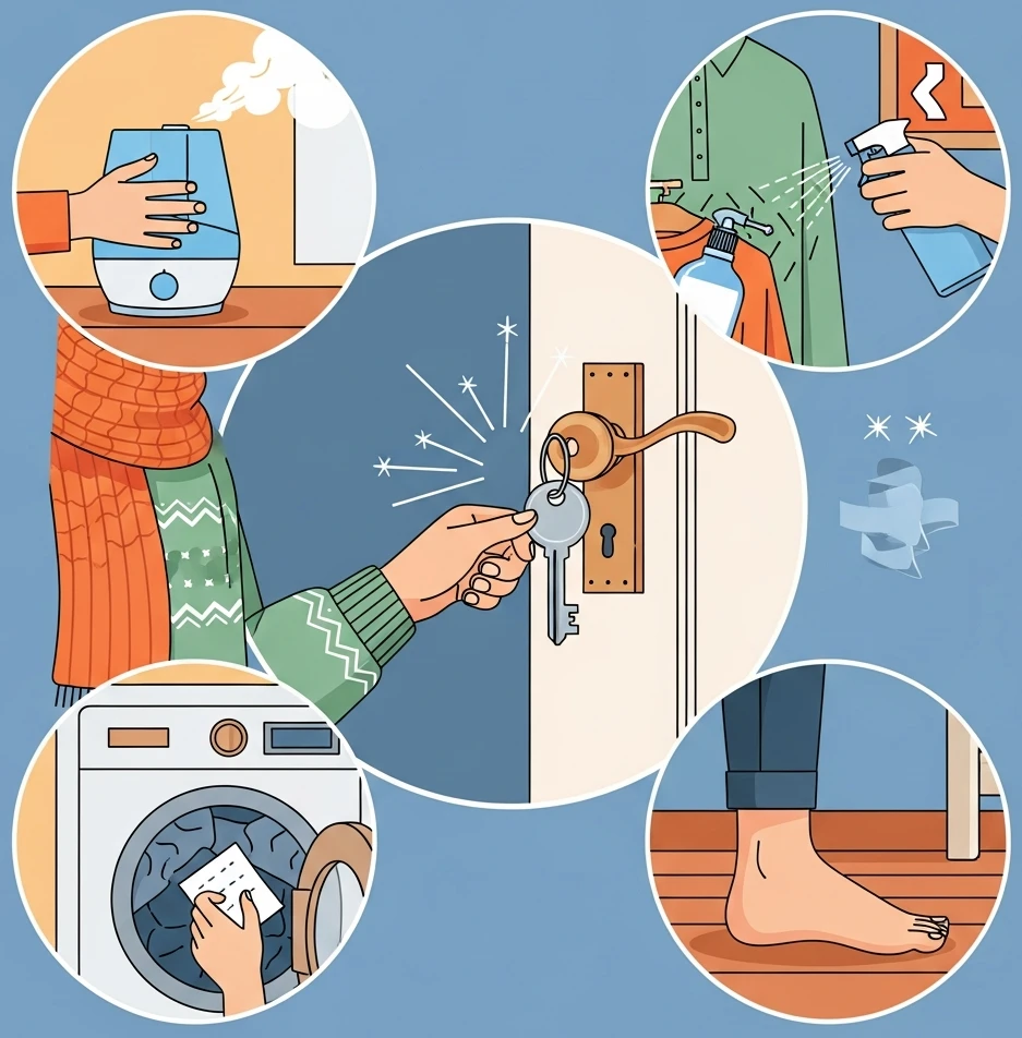 열쇠로 정전기 방전