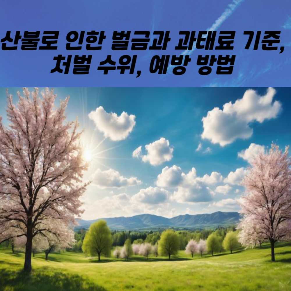 산불로 인한 벌금과 과태료, 처벌 기준과 예방 방법 총정리