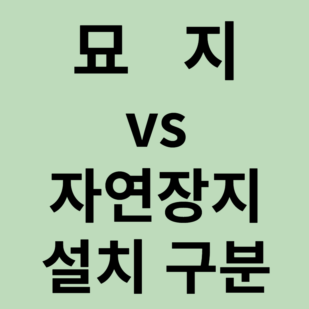 묘지 설치 제한