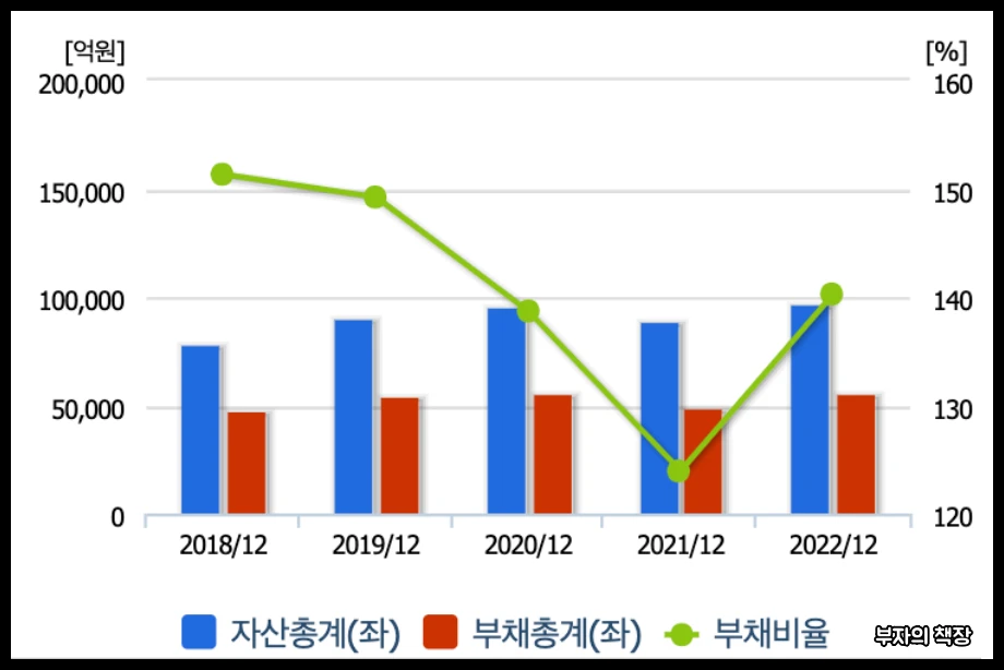 테무, 알리 중국직구 관련주, 대장주, 테마주,유통결제주_대한통운_자산총계, 부채총계, 부채비율
