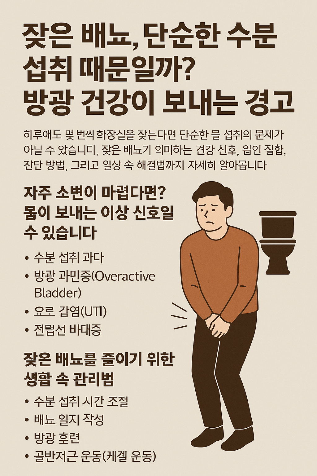 잦은 배뇨, 단순한 수분 섭취 때문일까?