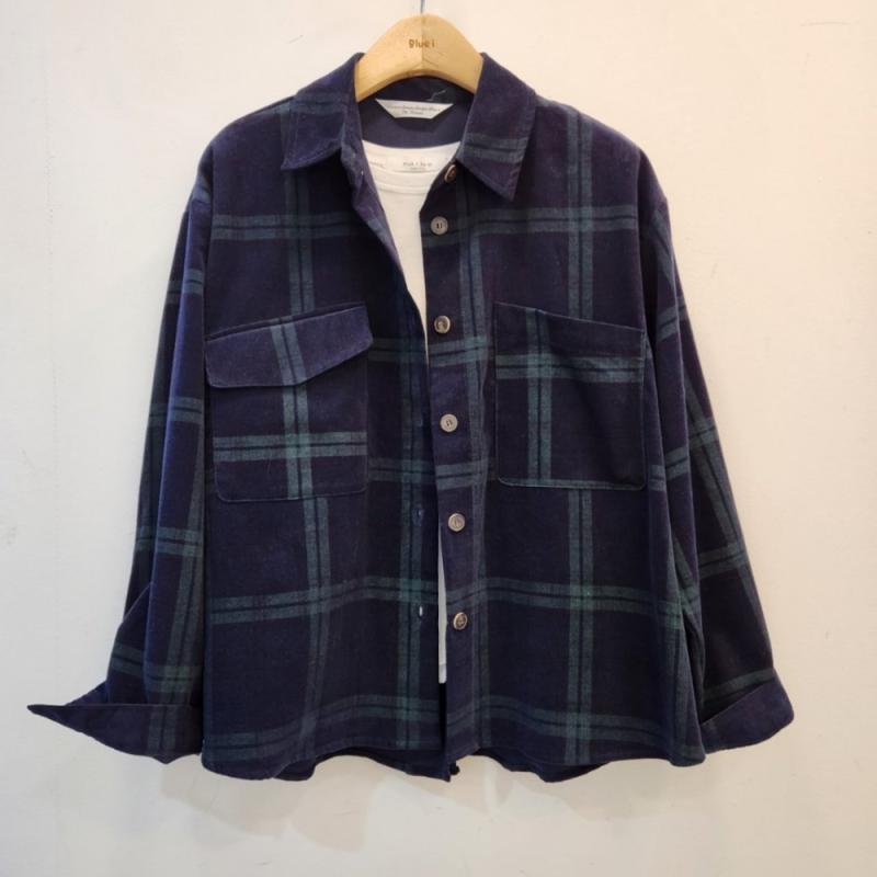 여성체크남방 가을체크셔츠 골덴남방