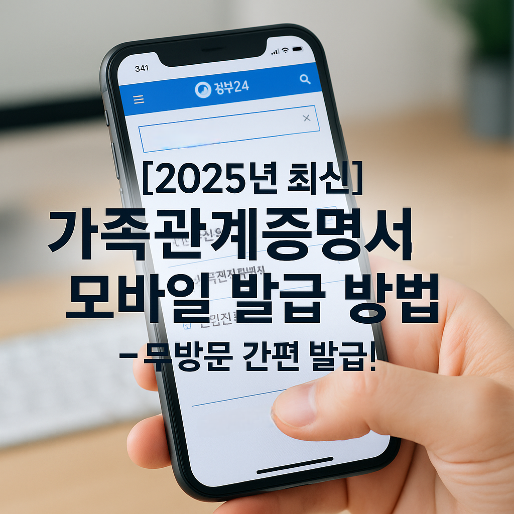 [2025년 최신] 가족관계증명서 모바일 발급 방법 &ndash; 무방문 간편 발급
