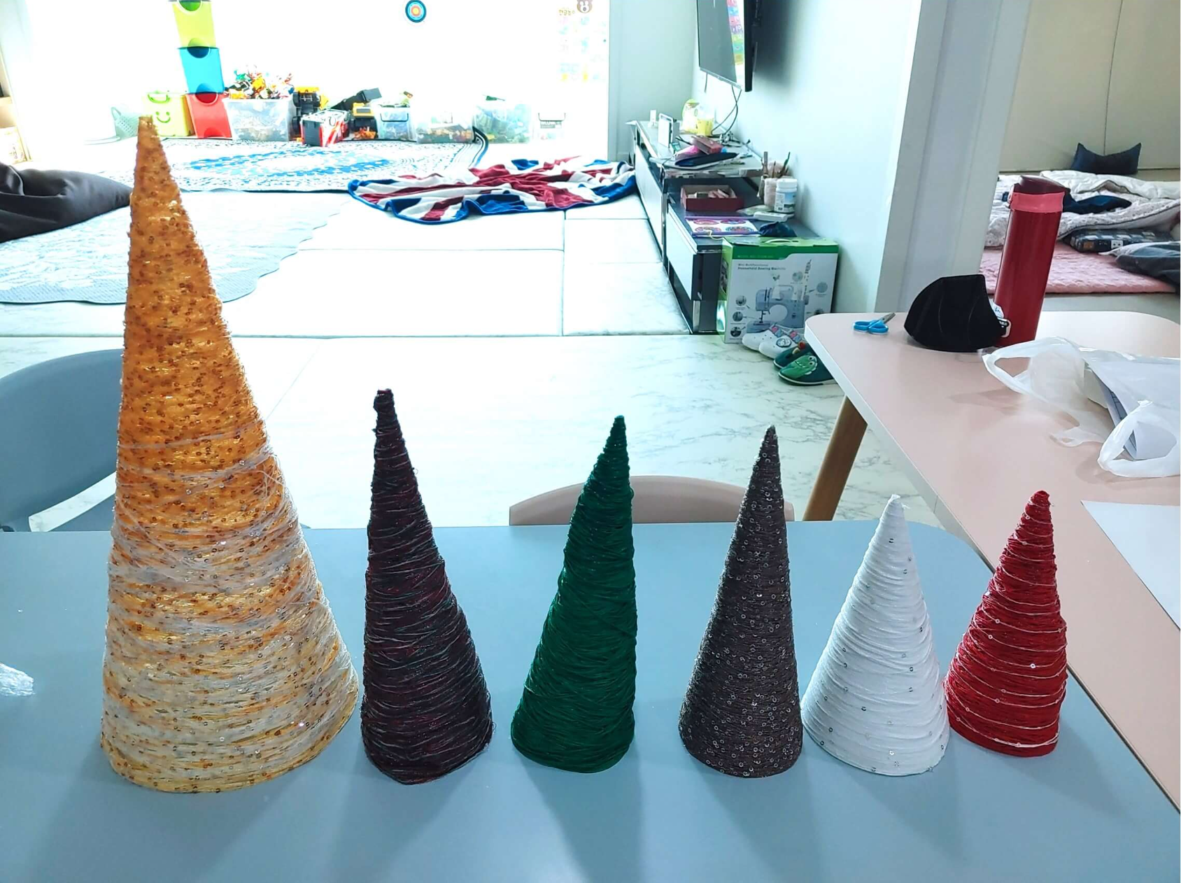 털실-크리스마스트리-만들기-완성작품