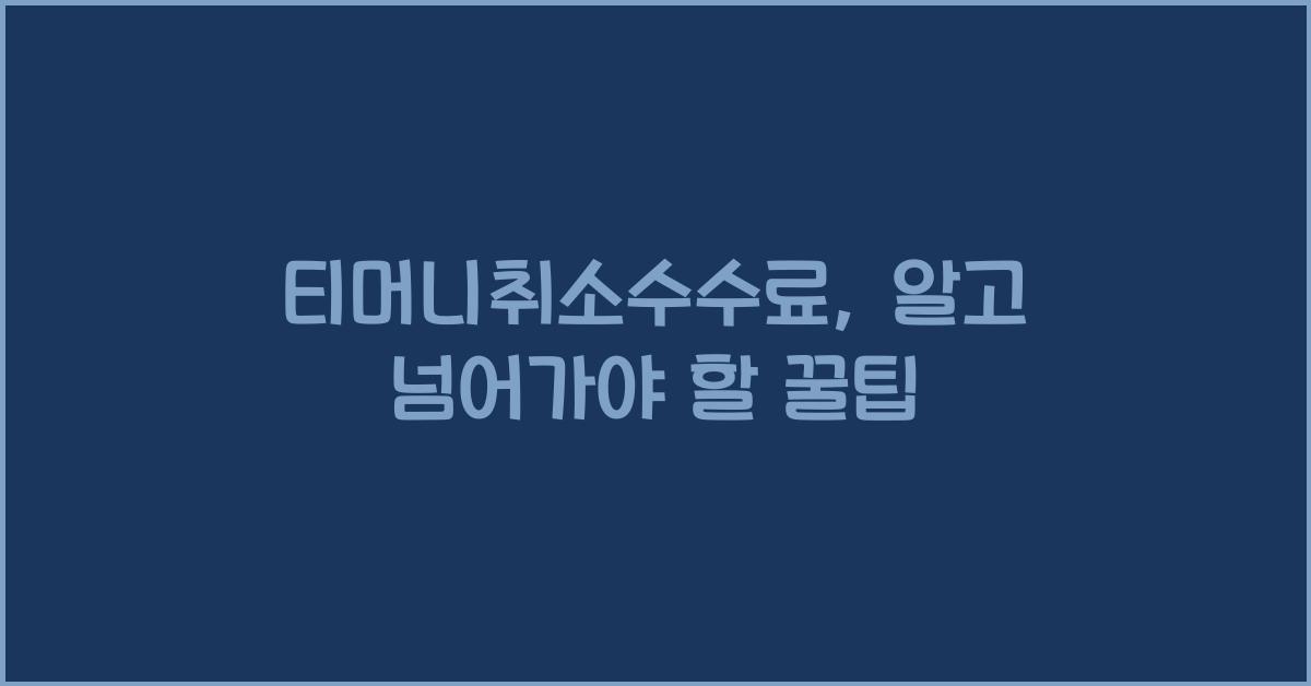 티머니취소수수료