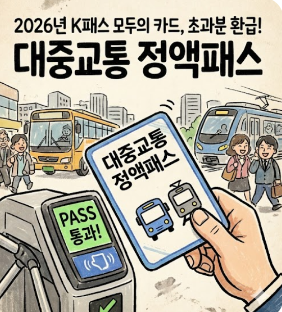 2026년 K패스 모두의 카드, 초과분 환급! 대중교통 정액패스
