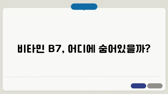 비타민 B7 많이든 음식