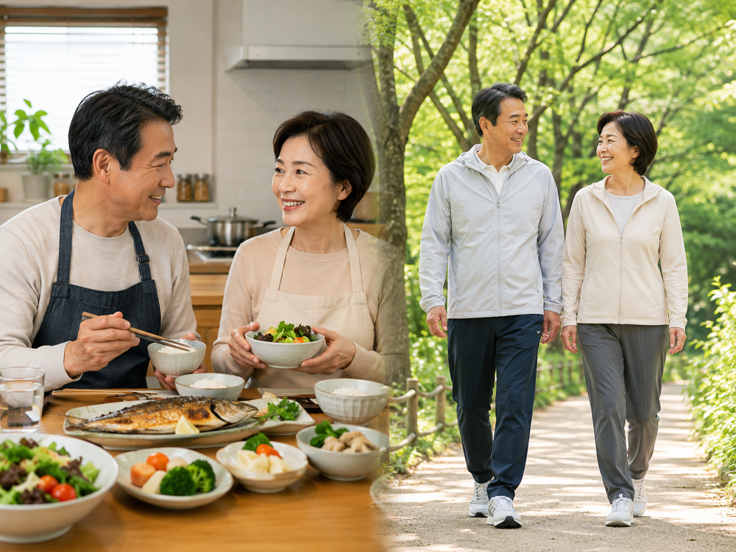 주요 만성질환 관리를 위한 식사와 걷기 습관