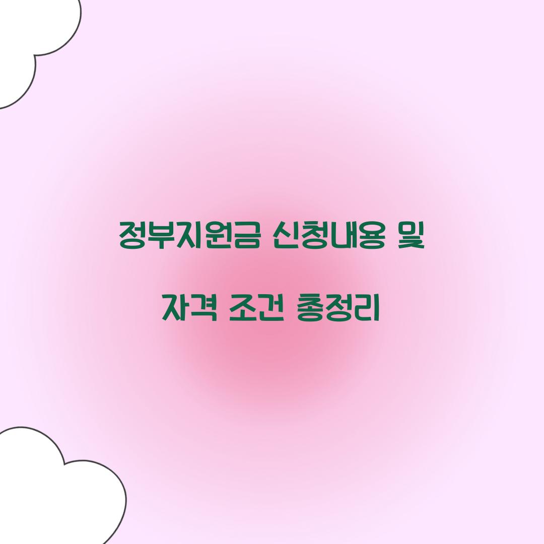 정부지원금 신청내용
