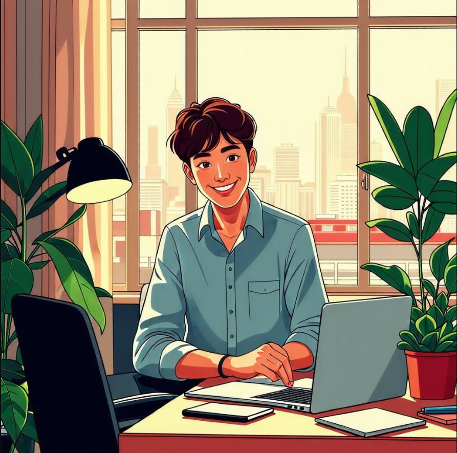 일하는 남성 사진