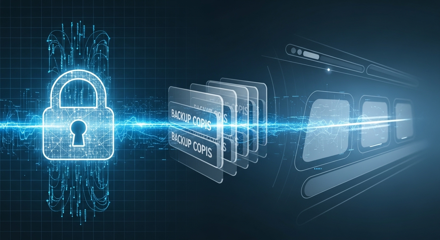 데이터 보안과 최적화를 상징하는 잠금장치 아이콘과 안전하게 백업된 웹하드 이미지.