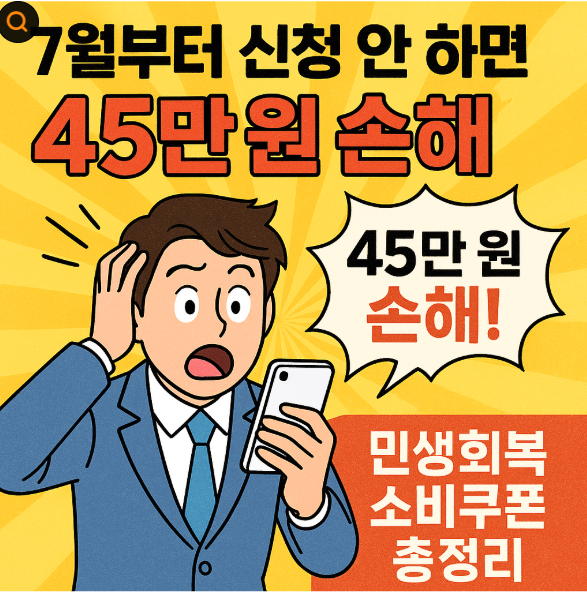 7월부터 신청 안 하면 최대 45만 원 손해! 민생회복 소비쿠폰 총정리