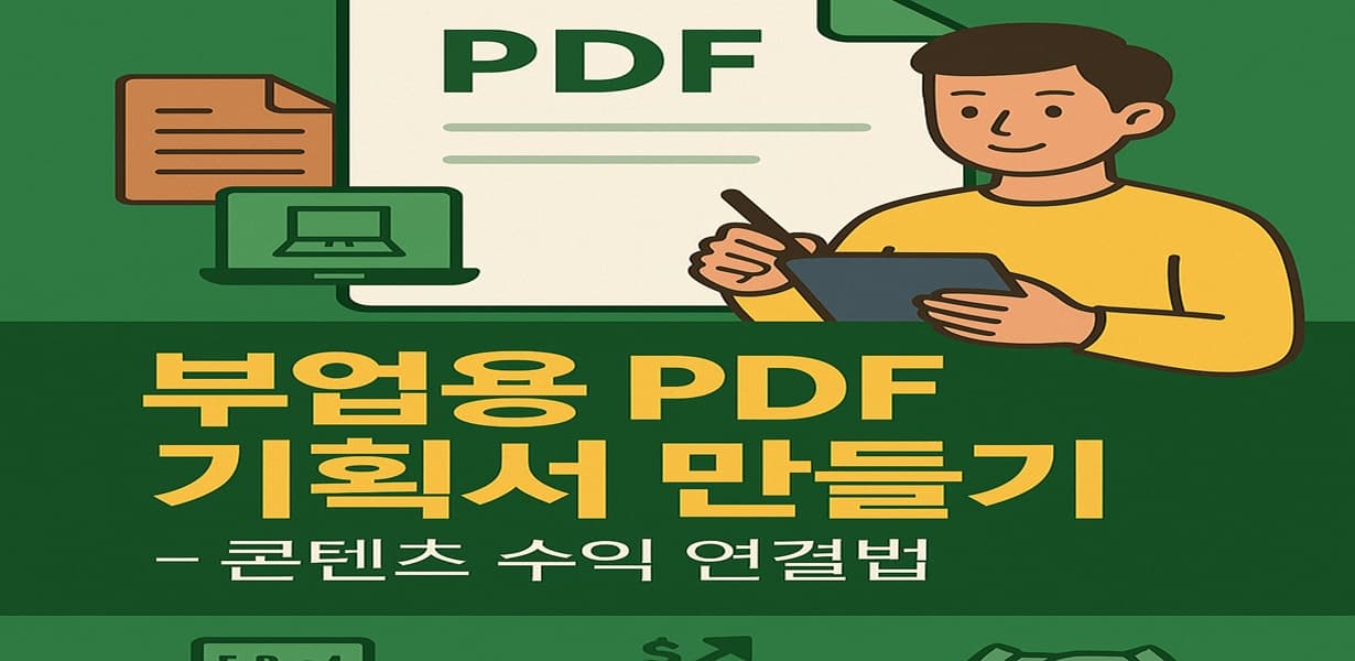 부업용 PDF 기획서 제작 및 수익 연결법을 주제로 한 대표 이미지